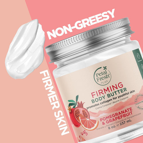 Petal Fresh Pure Firming Pomegranate & Grapefruit Body Butter, 8 oz, Natural Ingredients, Vegan