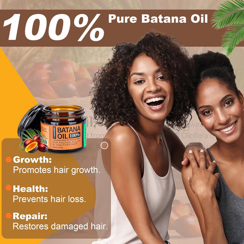 WEEMOTD 100% 2 oz Batana Oil for Hair Growth Dr Sebi, Raw Organic Batana Hair Mask from Honduras, Wild Growth Hair Oil