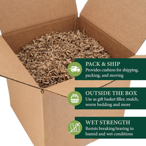 Arcadia Garden Products Confetti Cut Kraft Paper Shred Filler, Recyclable Packing for Packaging, Shipping, Moving, Cushioning, Gift Baskets, Gift Wrapping, Holidays, and Crafts, 2 lb by Arcadia