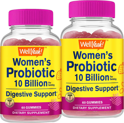 Probiotics for Women Gummies - 2 Pack, 60 Gummies, 10 BILLION CFU for Digestive and Feminine Health Support