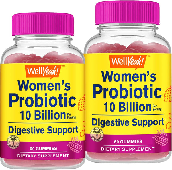 Probiotics for Women Gummies - 2 Pack, 60 Gummies, 10 BILLION CFU for Digestive and Feminine Health Support