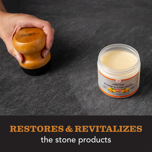 CLARK’S Stone and Concrete Wax, Soapstone Wax with Orange and Lemon Extracts, Preserves and Protects Surfaces