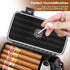 Flauno Travel Cigar Humidor - Portable Cigar Case Kit with Lighter (Without Gas), Cutter, Holder, Humidifier & Dropper,