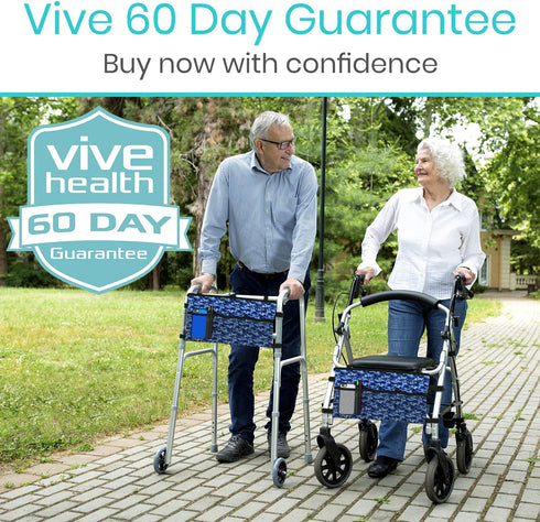 Vive Walker Bag, Water Resistant Accessories Pouch for Wheelchair, Lightweight Caddy Attachment for Seniors.