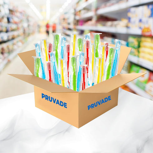 100 Pack Disposable Toothbrushes with Toothpaste Built In, Prepasted, Individually Wrapped, Soft Bristles