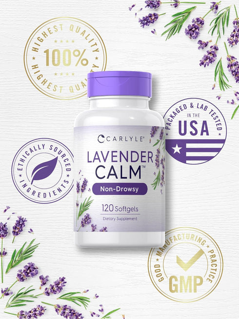 Carlyle Lavender Pills 120 Softgel Capsules, 80 mg, Calm & Non-Drowsy Formula, Non-GMO & Gluten Free