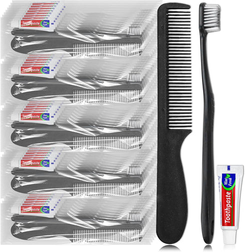 Disposable Toothbrushes, Black Toothbrush and Toothpaste, Toothbrush and Toothpaste Travel, Comes with