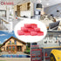 Pink Multi Use Scrub Sponges, Made in Europe, 9 Pack, Odorless Heavy Duty & Non Scratch Fiber for Kitchen & Bathroom