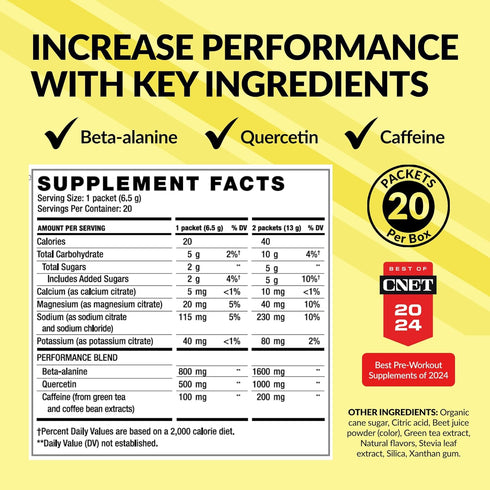 BODi Energize Pre Workout Powder, Beta-Alanine, Quercetin & Low-Dose Caffeine Formula for Enhanced Energy & Focus,
