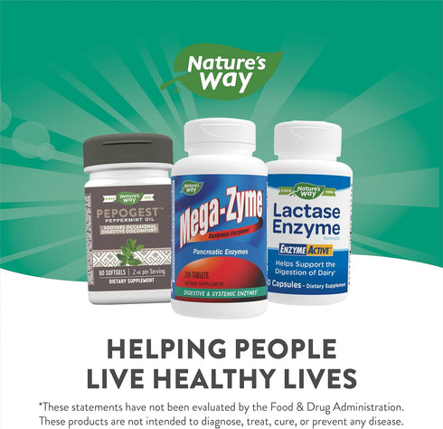 Nature's Way Mega-Zyme, 200 Tablets - Pancreatic & Systemic Enzymes for Digestive Support and Muscle Soreness Relief