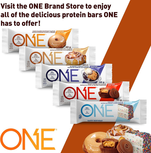 ONE Protein Bar, Almond Bliss, 2.12 oz., Gluten-Free, High Protein (20g), Low Sugar (1g)