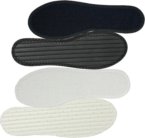 Happystep Cotton Terry Cloth Insoles, Barefoot Shoe Inserts, Moisture-Wicking, Washable, 1 Pair Black & White (Women 8)
