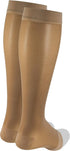 Truform Sheer Compression Stockings, 15-20 mmHg, Women's Knee High Length, Open Toe, 20 Denier, Beige, 2X-Large