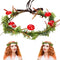 MOSTORY Green Elf Mushroom Crown, Fairy Woodland Floral Headpiece for Women and Girls