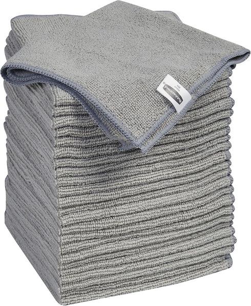 Rubbermaid Microfiber Cloth Towels: 24 Pack, 14"x14", Non-Scratch, Reusable for Home, Kitchen, and Car Cleaning.
