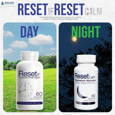 ResetIF Intermittent Fasting: Keto Energy Electrolytes with Pink Himalayan Sea Salt, Green Tea, B Complex, Zinc, 72