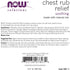 NOW Foods Solutions Chest Rub Relief - Soothing Natural Oils and Menthol Aroma, 2-Ounce