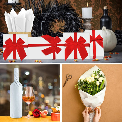 AORZIT 300 Sheets White Tissue Paper Bulk, 20" x 14" Large Wrapping Paper for Gift Bags, Storage, Gift Wrapping,