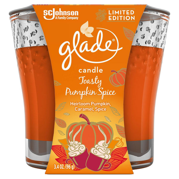 Glade Candle Jar Air Freshener, Toasty Pumpkin Spice, 3.4 Oz