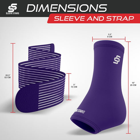 Sleeve Stars Ankle Support - Dark Purple - For Ligament Damage, Sprained Ankle & Plantar Fasciitis Relief