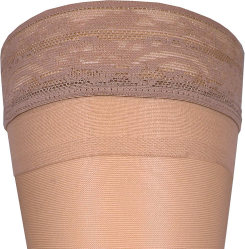 Truform Sheer Compression Stockings, Women's Thigh High, 8-15 mmHg, Beige, Small
