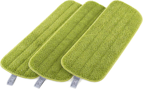 Kitchen + Home Microfiber Mop Pads, 16" Wet and Dry Mop Head Refill, 3 Pack, Washable Reusable