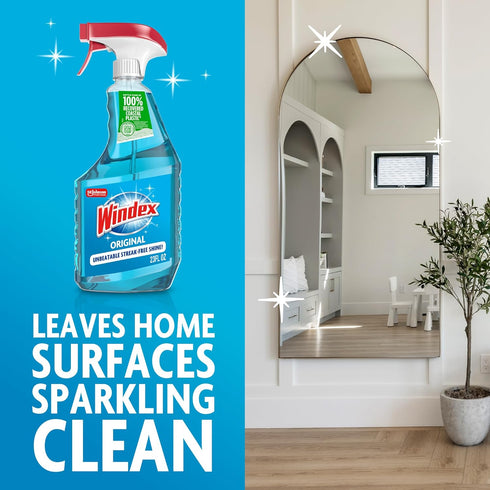 Packaging 23 Oz Windex Glass and Window Cleaner Spray Bottle, Designed to Prevent Leakage and Breaking, Surface