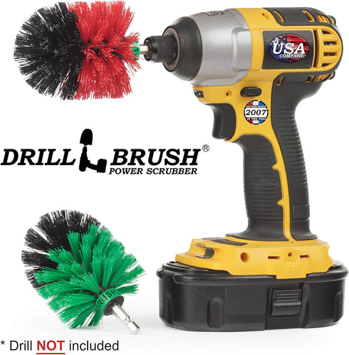 Drill Brush Cleaning Supplies, Medium and Stiff Bristle MINI Spin Brush Kit, Kitchen Accessories, Clean Counters,