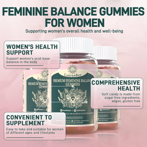 Gummies Immune 60 Gummies 30 (2) LanranBee Premium Feminine Balance - for Womens Health & Wellness - Support - Vegan