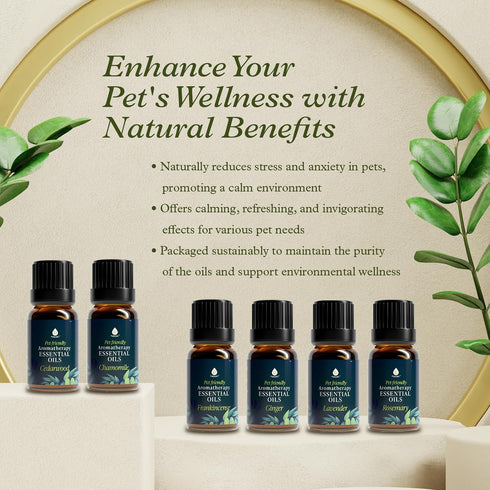 PURSONIC Pet Friendly Aromatherapy Essential Oils Collection, 6-Count - Safe for Dogs and Cats, Natural Relaxation