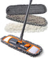 Mops for Floor Cleaning, 3 Washable Mop Pads, Extendable 55” Long Handle, Multifunction Dust Mop for Hardwood, Tile