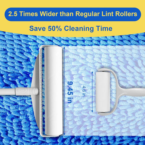 Large Lint Rollers for Floor Carpet, Sticky Roller with 3 Extendable Handle for Pet Hair Removal