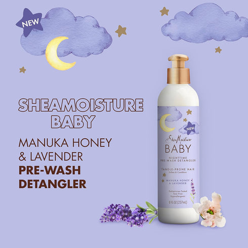SheaMoisture Baby Pre-Wash Hair Detangler, Manuka Honey & Lavender for Delicate Hair and Skin, 8 oz