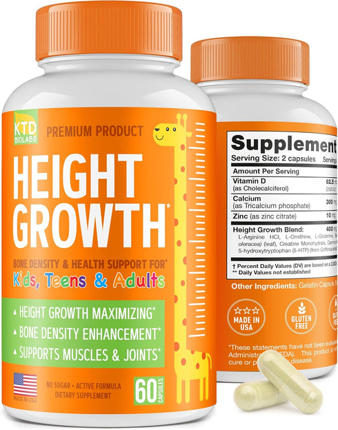 Height Growth Maximizer - Natural Height Booster Teen Vitamins, Growth Pills to Reach Height & Grow Taller