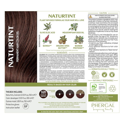 Naturtint 5GM Chocolate Chestnut Permanent Hair Color, Ammonia Free, Vegan, Cruelty Free, Pack of 1, Long Lasting