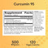 Jarrow Formulas Curcumin 95 500 mg, Turmeric Curcumin Extract for Antioxidant Support, 120 Veggie Capsules