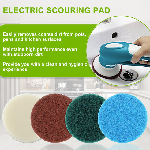 16pcs Electric Cleaning Brush Pad Set with Foam Pads and Heavy Duty Pads for Bosch Home/Garden Battery Cleaning