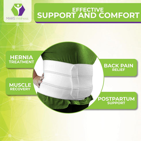 MARS WELLNESS Premium Plus Size Bariatric Abdominal Binder, 9" 3 Section/Panel, 3XL, Waist Size 55" - 72"