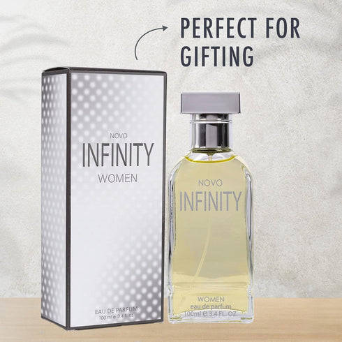 Novo Infinity Eau De Parfum Spray for Women, 3.4 Fluid Ounce, Refreshing Citrus Floral & Musk