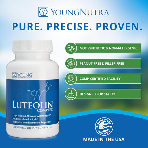 Mirica YoungNutra Luteolin Complex - Supports Healthy Immune Response and Nervous System Health - 60 Capsules