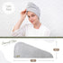 myHomeBody Hair Towel Wrap, Luxury Quick Drying Turban, Ultra Soft Charcoal Fiber Cap (Gray)