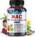 NAC Supplement N-Aetyl Cysteine Enriched with Milk Thistle, Quercetin - Support Immunity,
