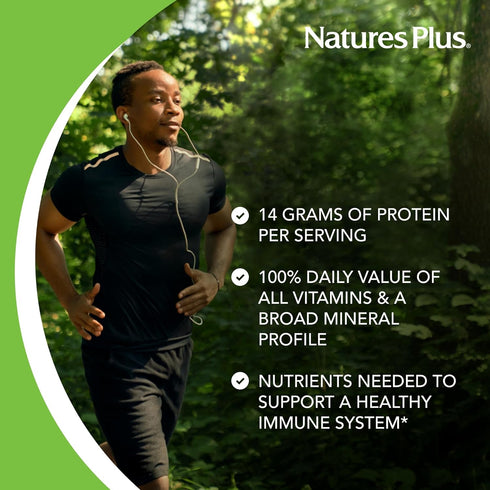 Natures Plus SPIRU-TEIN Exotic Red Fruit | 1.1 lb Plant-Based Protein Powder | Vegetarian, Gluten Free, 14 Servings