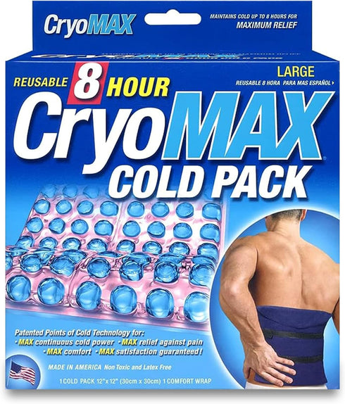 CryoMAX Reusable Cold Pack, Latex Free, 8 Hour Cold Therapy, Large, 12" x 12"