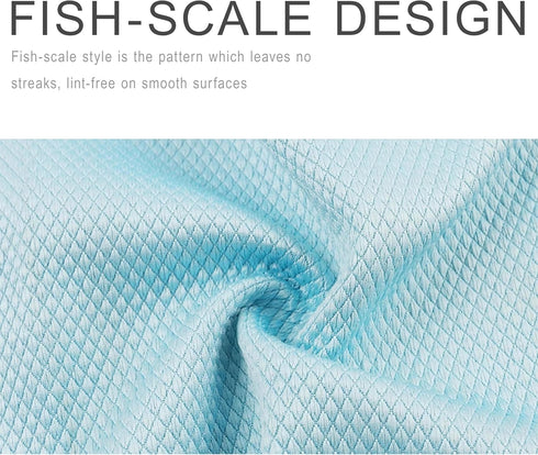 Extra Large Fish Scale Glass Cleaning Cloth, Lint Free Nanoscale Microfiber Tower, Polishing Tower 15.8" x 19.7" (Mix,