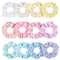 Whaline Pastel Hair Scrunchies - Elastic Velvet Hair Bands, Boho Soft Hair Ties for Girls Women, 12 Colors