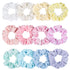 Whaline Pastel Hair Scrunchies - Elastic Velvet Hair Bands, Boho Soft Hair Ties for Girls Women, 12 Colors