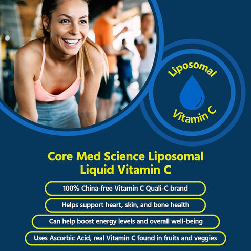 Core Med Science Liposomal Vitamin C 1000mg Liquid, Original Formula, 5 Fl Oz, Non-GMO Immune System Booster