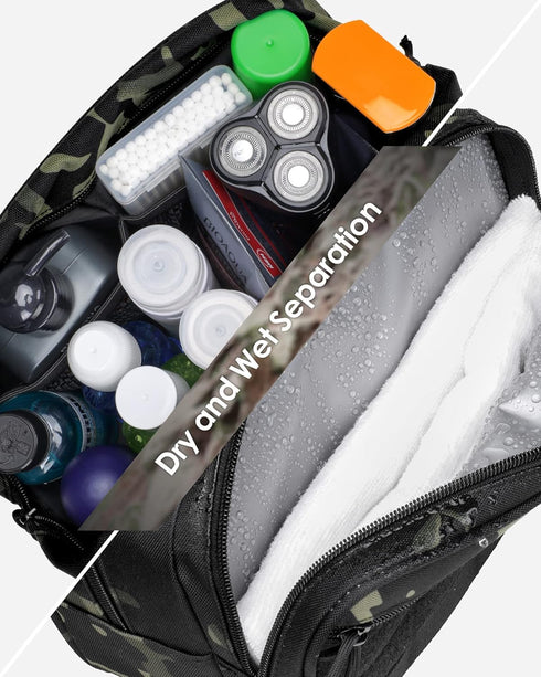 TACTICISM Toiletry Bag for Men - Tactical Molle Dopp Kit with Large Capacity, Water-Resistant Travel Bag for Women,