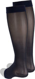 Truform Sheer Compression Stockings - 15-20 mmHg Women's Knee High Length, Open Toe, 20 Denier, Navy, 3X-Large